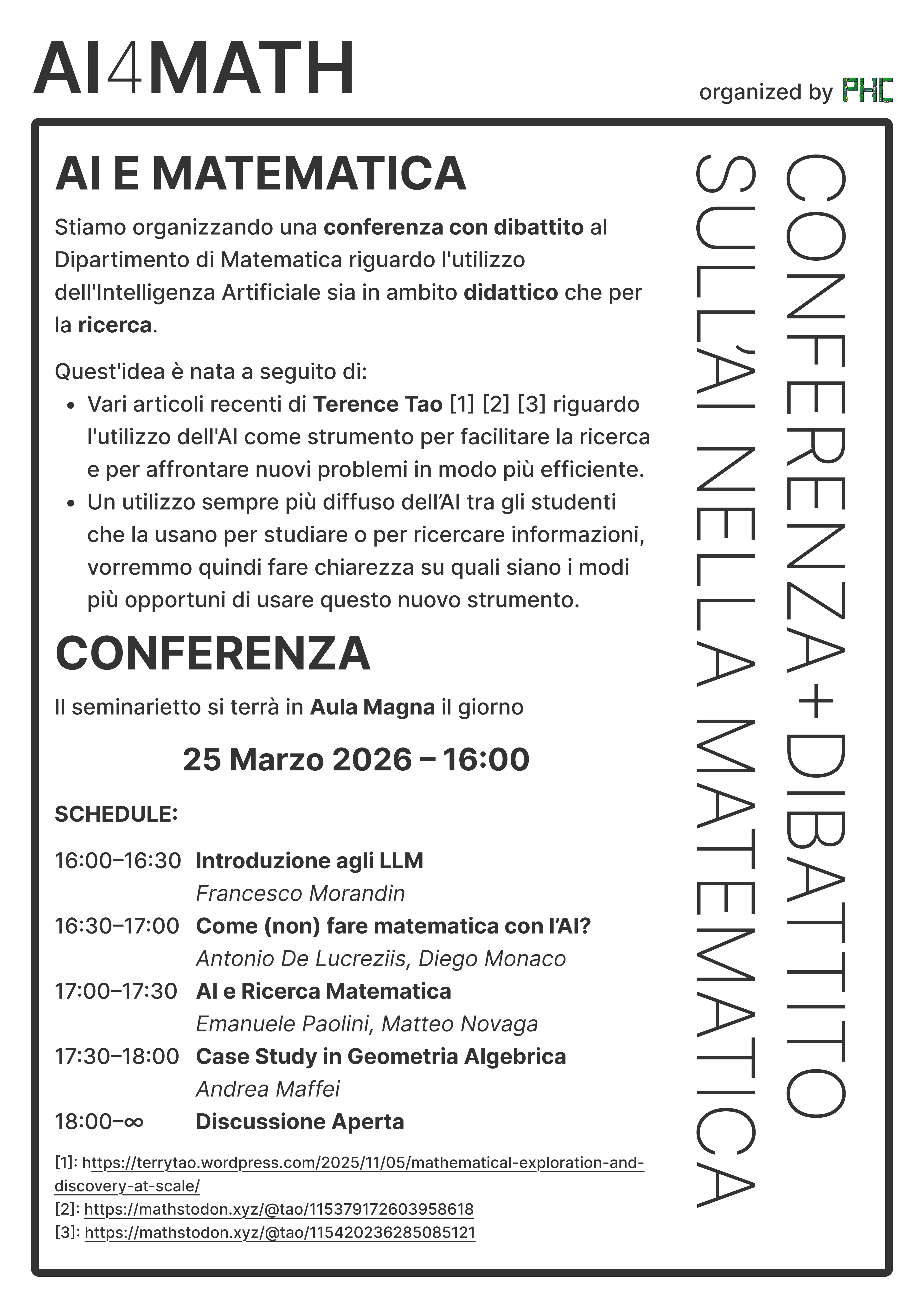 Secondo poster del seminarietto AI e Matematica
